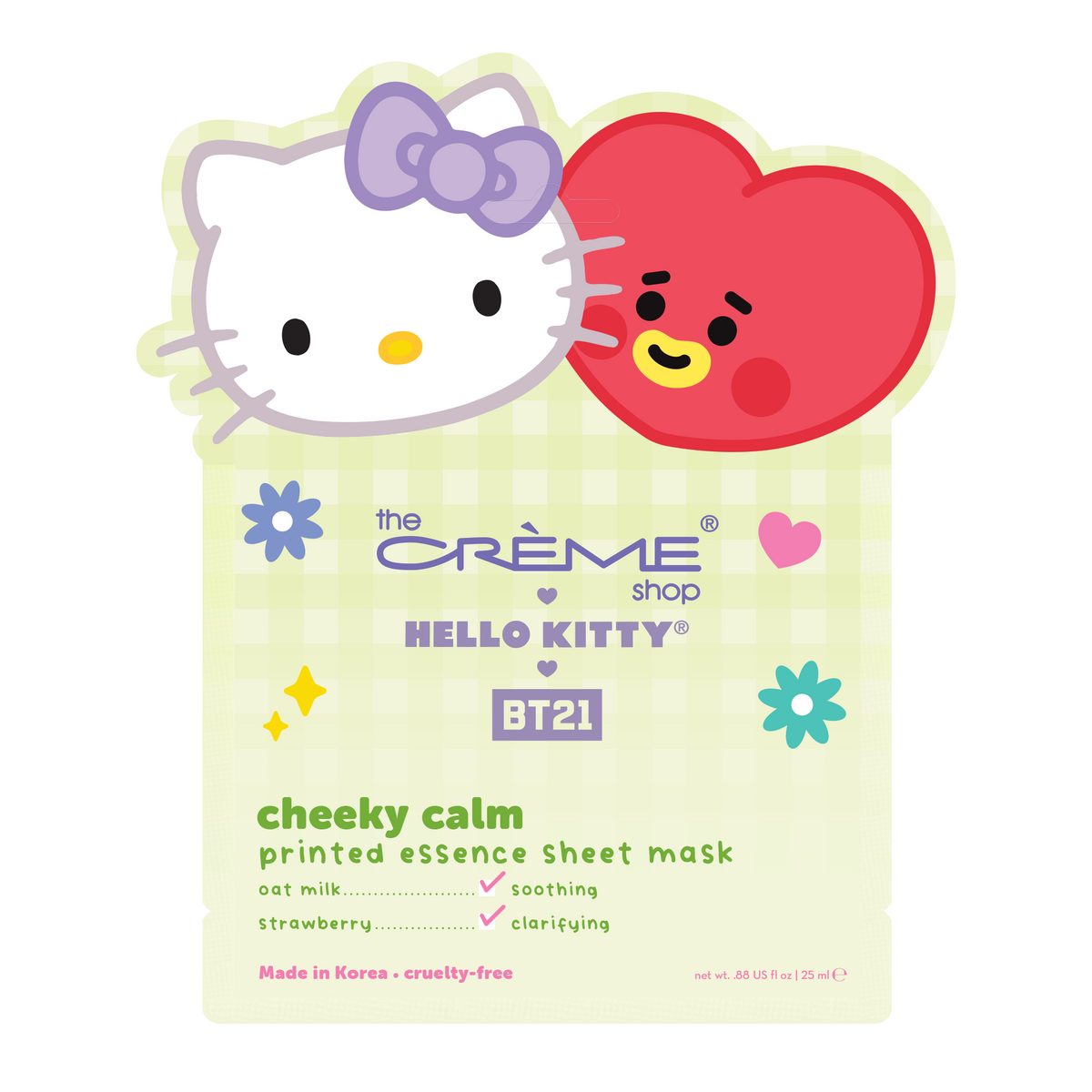 Hello Kitty &amp; BT21 Cheeky Calm Printed Essence Sheet Mask Beauty The Crème Shop   