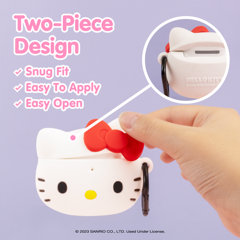 Hello Kitty Silicone 3D Kitty Head - Étui pour AirPods Pro (blanc