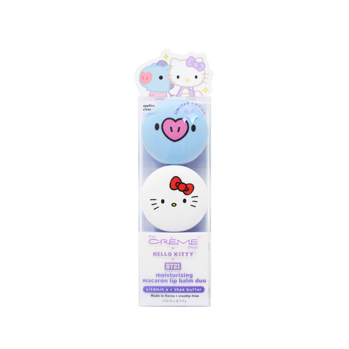 Hello Kitty &amp; BT21 MANG Moisturizing Macaron Lip Balm Duo Beauty The Crème Shop   