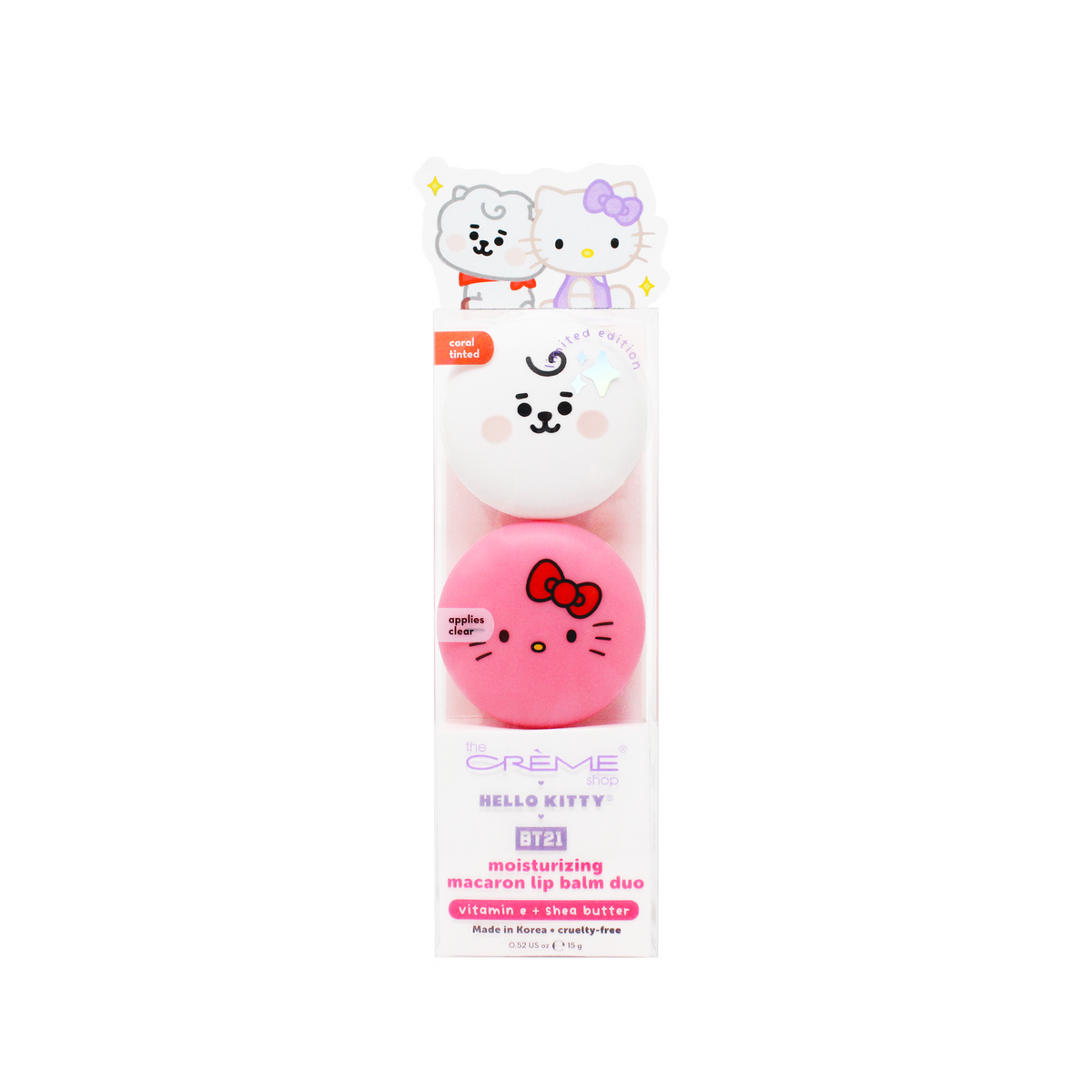 Hello Kitty &amp; BT21 RJ Moisturizing Macaron Lip Balm Duo Beauty The Crème Shop   