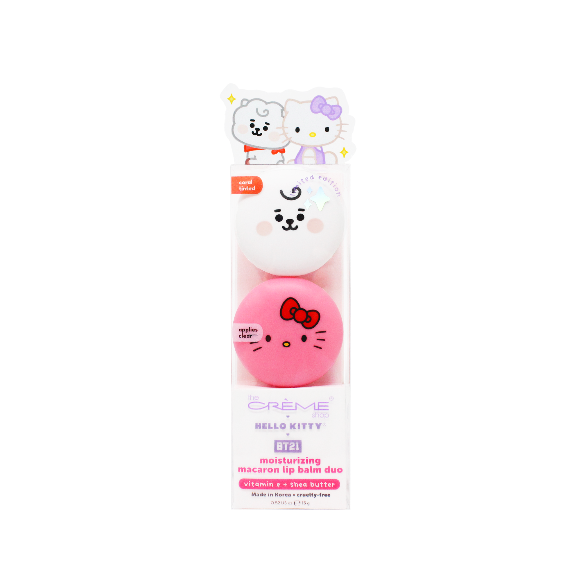Hello Kitty & BT21 RJ Moisturizing Macaron Lip Balm Duo Beauty The Crème Shop   