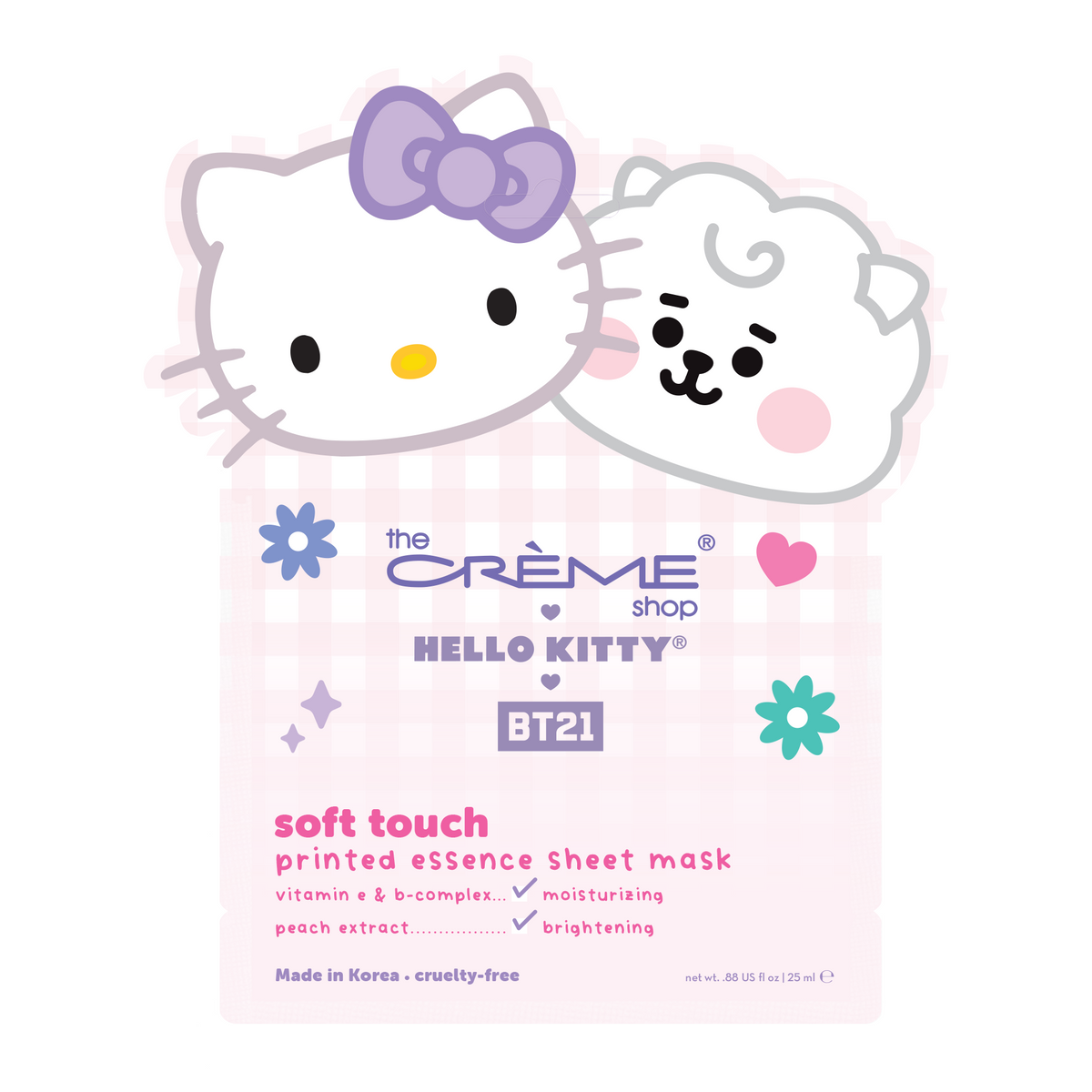 Hello Kitty &amp; BT21 Soft Touch Printed Essence Sheet Mask Beauty The Crème Shop   