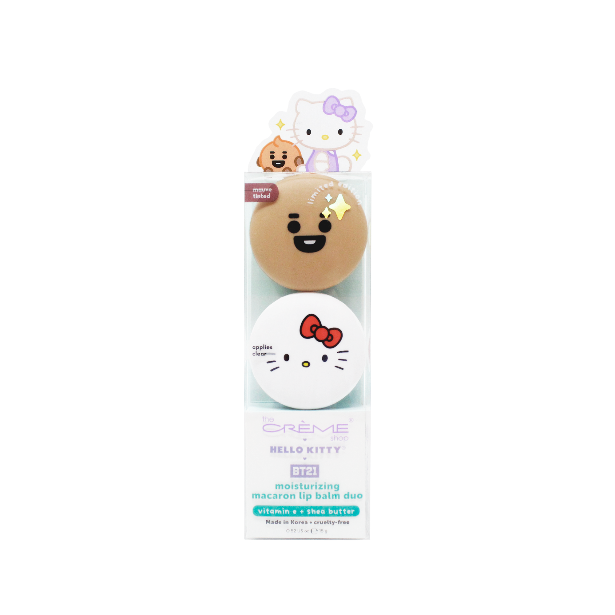 Hello Kitty & BT21 SHOOKY Moisturizing Macaron Lip Balm Duo Beauty The Crème Shop   