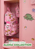 Pink locker with Hello Kitty backpack and accessories, labeled 'Back to School Ready Aloha Collection'.