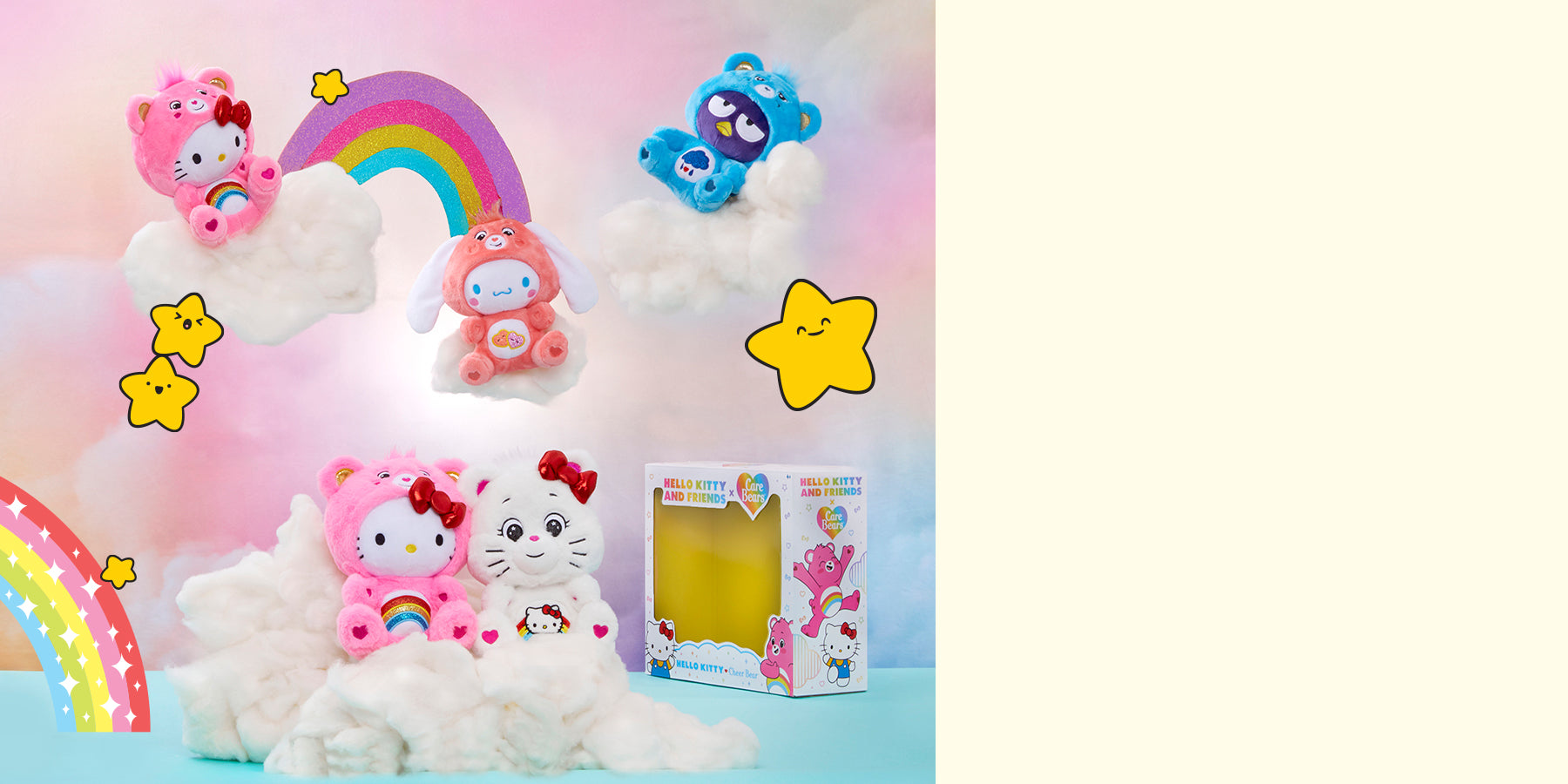Image of Hello Kitty and Friends Care Bears Plush Collection.