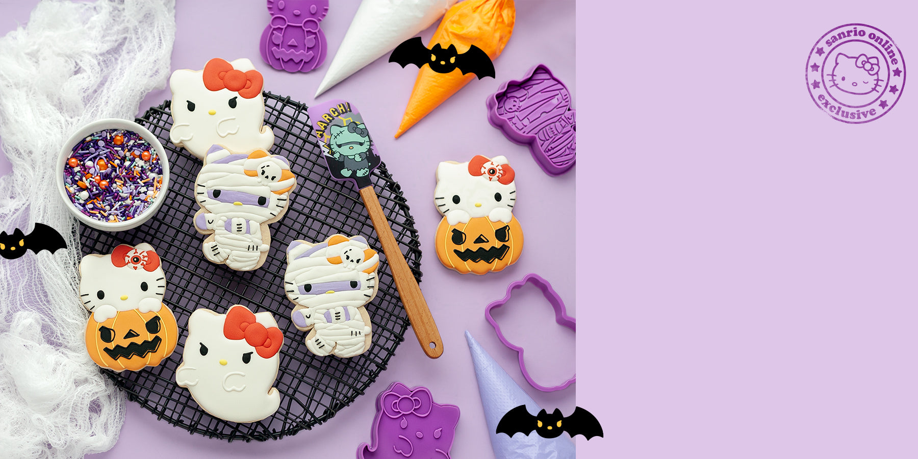 Handstand Kitchen - Halloween Hello Kitty Cookies