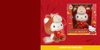Hello Kitty plush toy and packaging on a red background with Year of the Horse 2026 text.