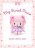 Set of My Sweet Piano pink plush with ribbons on a matching pink background