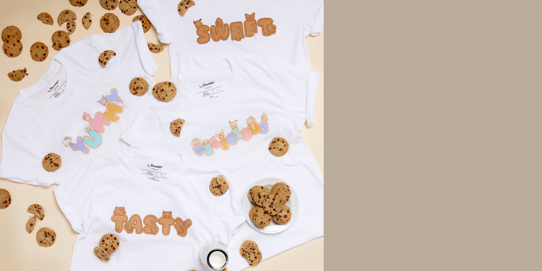 Image of Hello Kitty and Friends Cookie and Biscuit Tee Collection. 