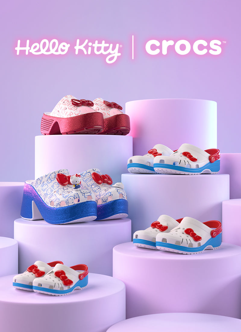 Image of Hello Kitty x Crocs 50th Anniversary Collection.
