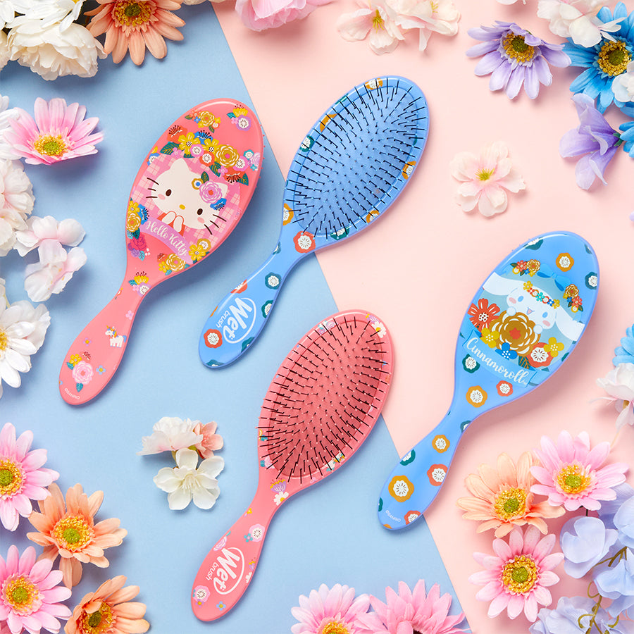 Image of Hello Kitty and Cinnamoroll Floral WetBrush Collection 