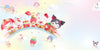 Strawberry-themed characters 'Strawberry News 50th Anniversary' on a colorful background.
