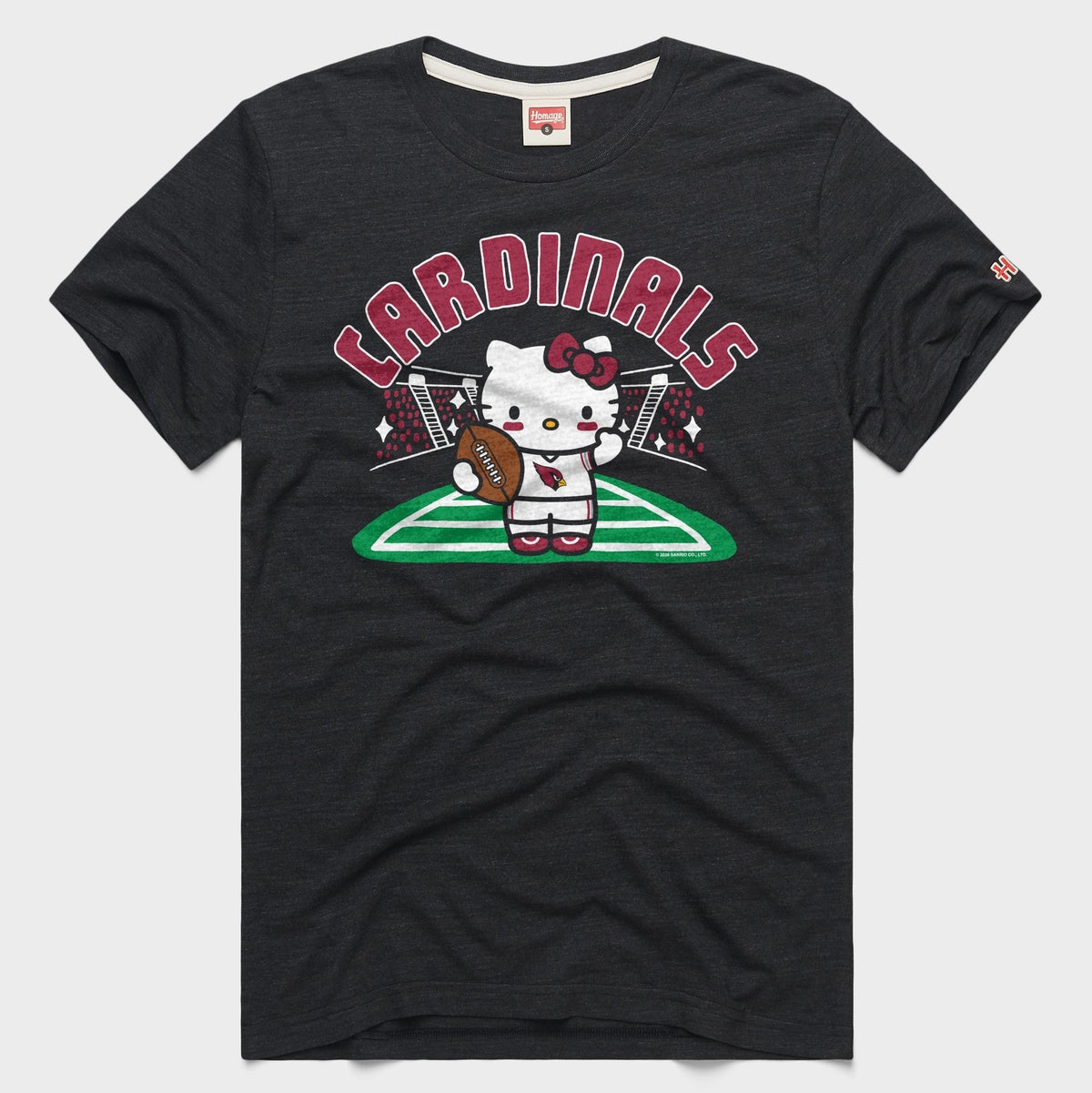Hello Kitty x Arizona Cardinals Football Tee (Adult- Unisex) Apparel HOMAGE Charcoal XS