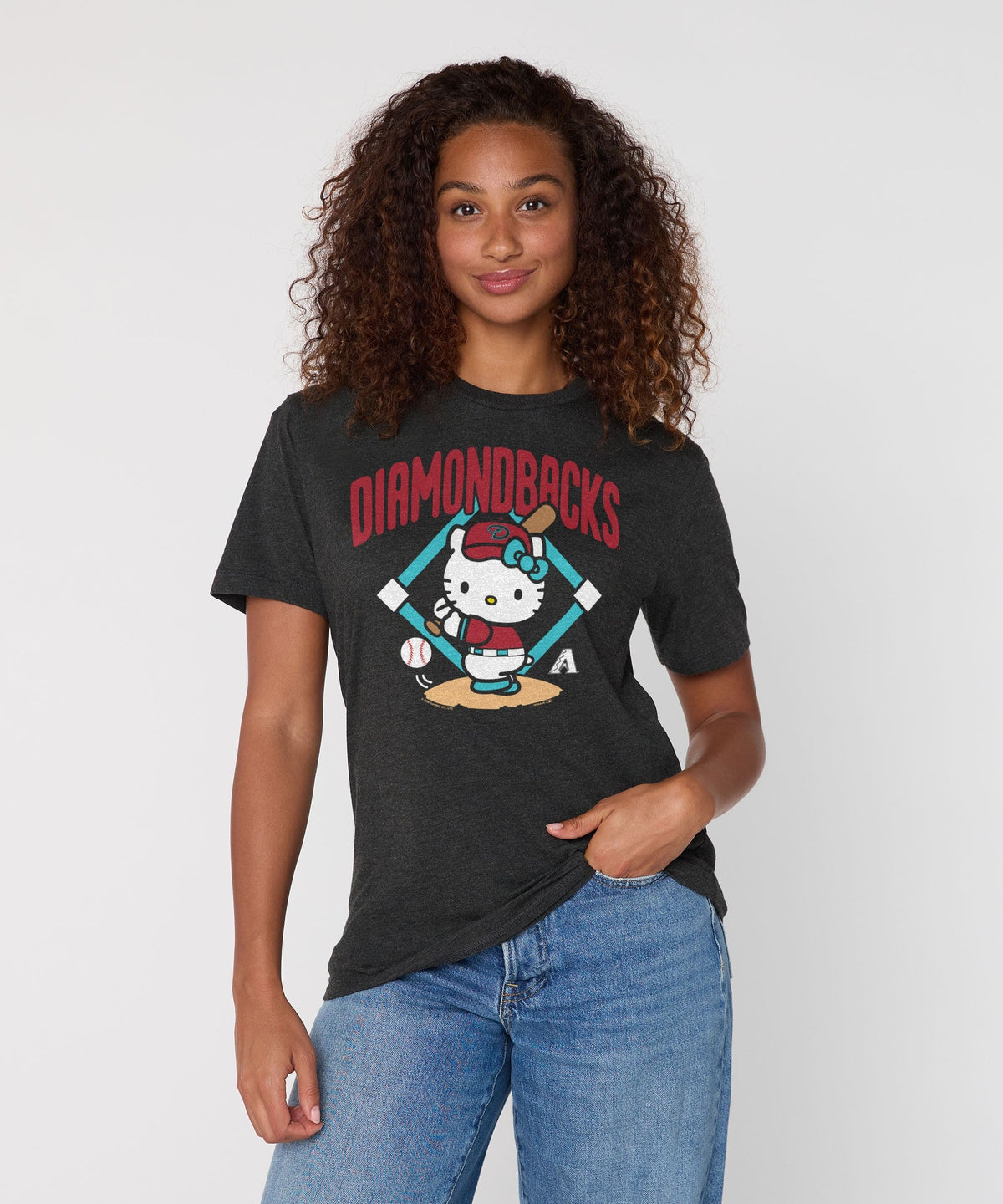 Hello Kitty x Arizona Diamondbacks Swing Tee (Adult - Unisex) Apparel HOMAGE