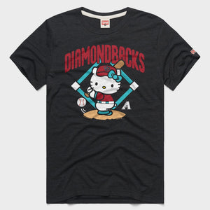 Hello Kitty x Arizona Diamondbacks Swing Tee (Adult - Unisex) Apparel HOMAGE Charcoal XS