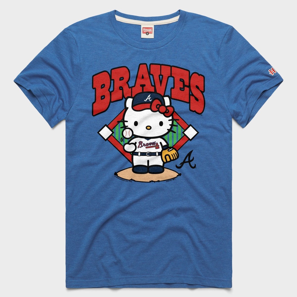 Hello Kitty x Atlanta Braves Toss Tee (Adult - Unisex) Apparel HOMAGE Royal Blue XS