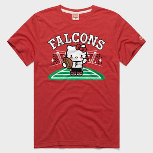 Hello Kitty x Atlanta Falcons Football Tee (Adult- Unisex) Apparel HOMAGE Red XS