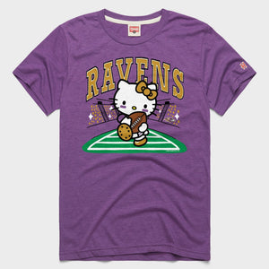 Hello Kitty x Baltimore Ravens Rush Tee (Adult- Unisex) Apparel HOMAGE Royal Purple XS