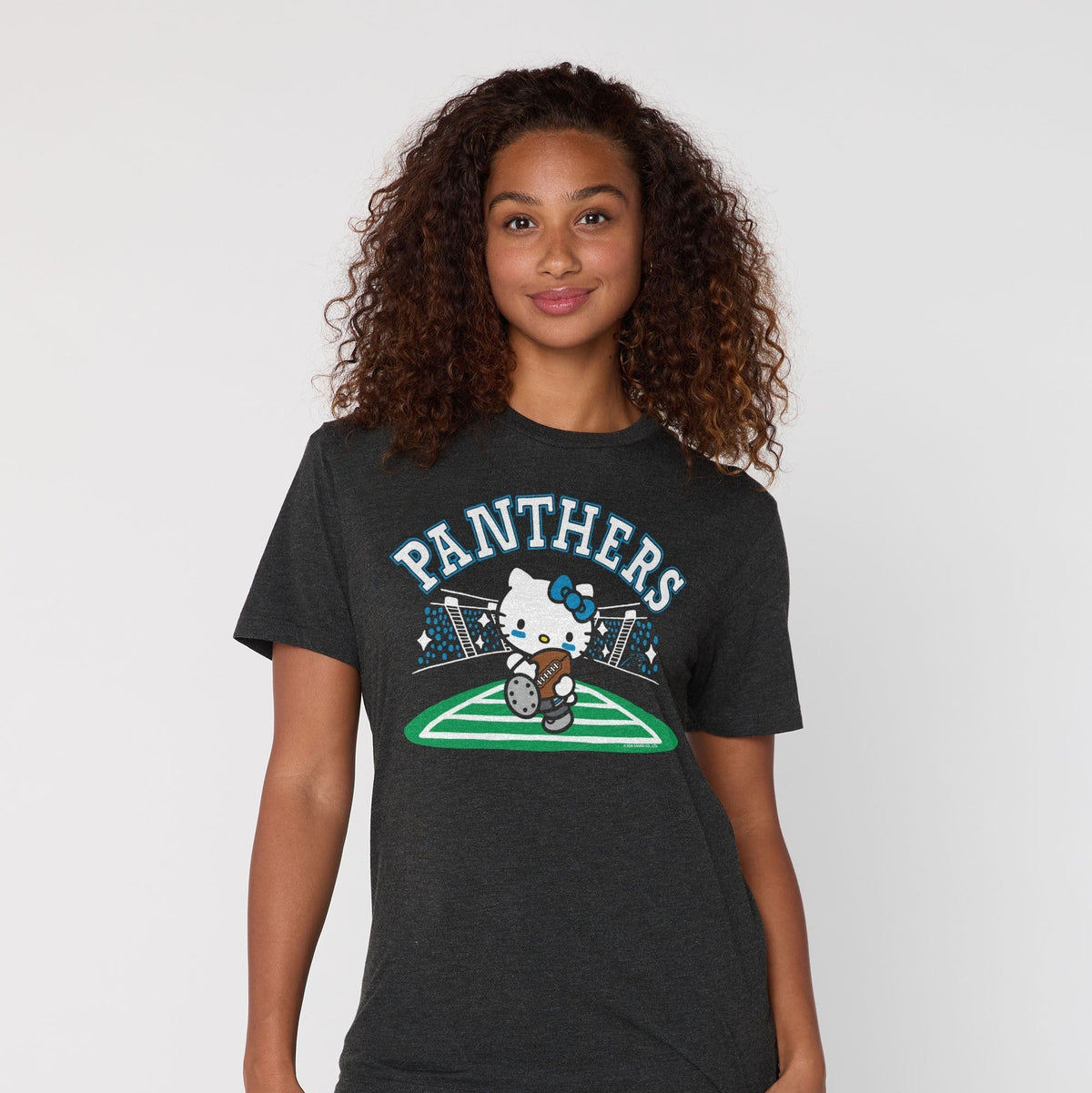 Hello Kitty x Carolina Panthers Rush Tee (Adult- Unisex) Apparel HOMAGE