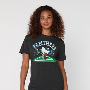 Hello Kitty x Carolina Panthers Rush Tee (Adult- Unisex) Apparel HOMAGE