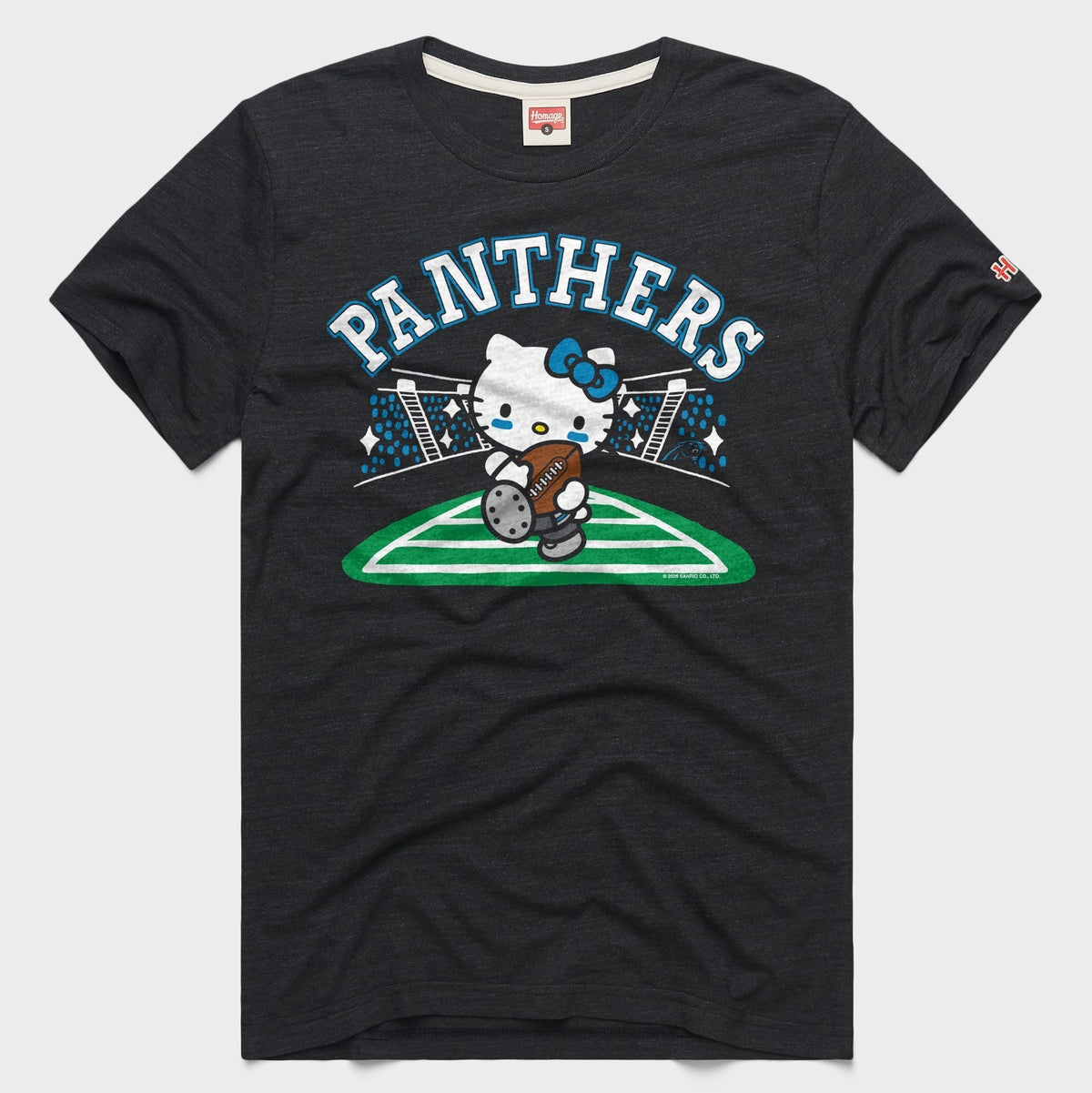 Hello Kitty x Carolina Panthers Rush Tee (Adult- Unisex) Apparel HOMAGE Charcoal XS