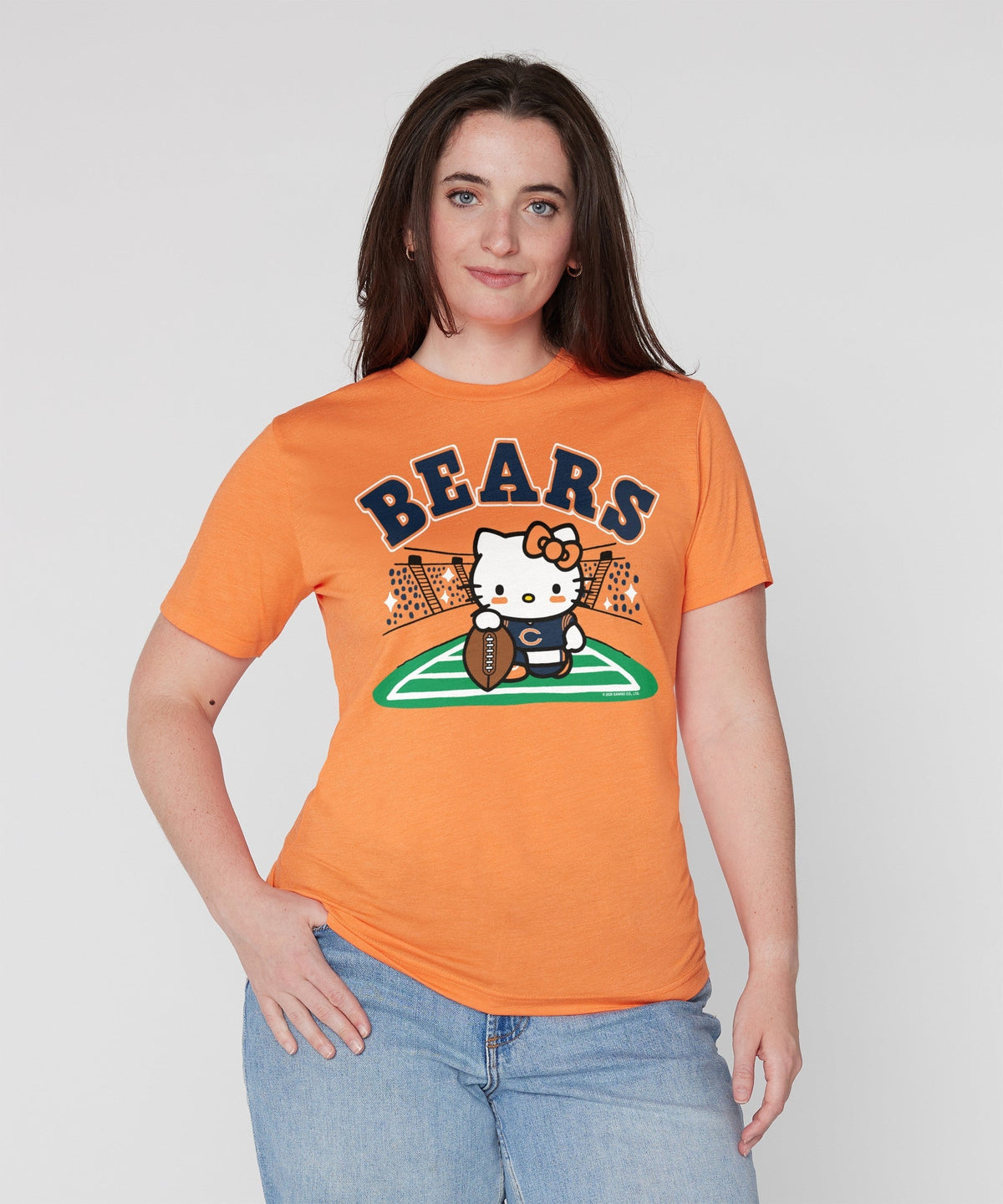 Hello Kitty x Chicago Bears Holder Tee (Adult- Unisex) Apparel HOMAGE