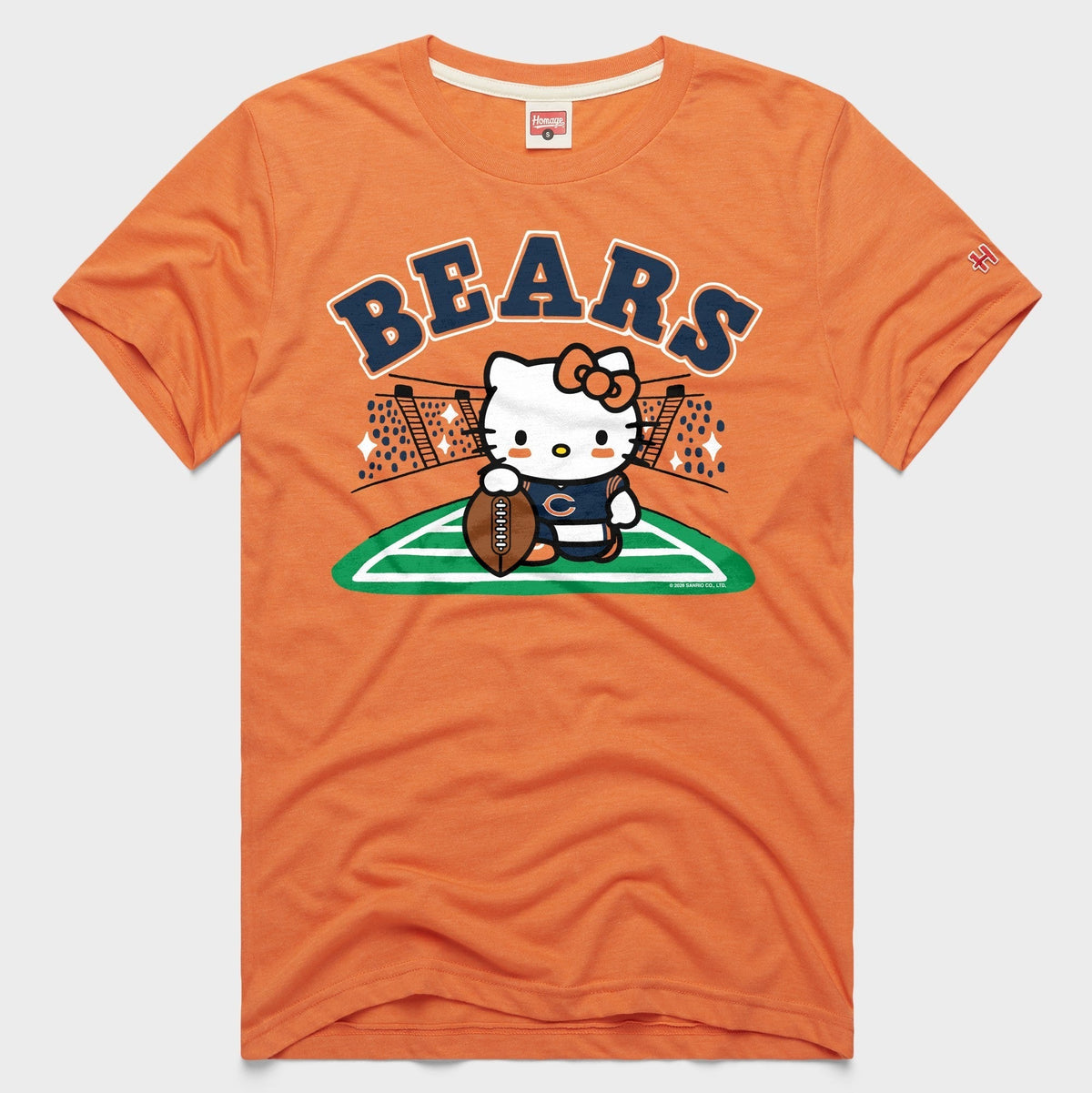 Hello Kitty x Chicago Bears Holder Tee (Adult- Unisex) Apparel HOMAGE Orange XS