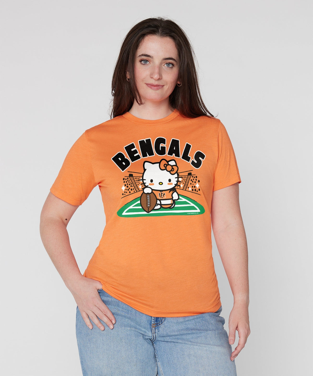 Hello Kitty x Cincinnati Bengals Holder Tee (Adult- Unisex) Apparel HOMAGE