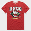 Hello Kitty x Cincinnati Reds Toss Tee (Adult- Unisex) Apparel HOMAGE Red XS
