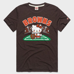 Hello Kitty x Cleveland Browns Holder Tee (Adult- Unisex) Apparel HOMAGE Brown XS