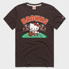 Hello Kitty x Cleveland Browns Holder Tee (Adult- Unisex) Apparel HOMAGE Brown XS