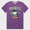 Hello Kitty x Colorado Rockies Throw Tee (Adult- Unisex) Apparel HOMAGE Royal Purple XS