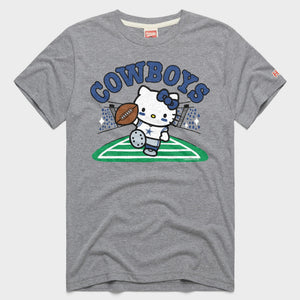 Hello Kitty x Dallas Cowboys Touchdown Tee (Adult- Unisex) Apparel HOMAGE Grey XS