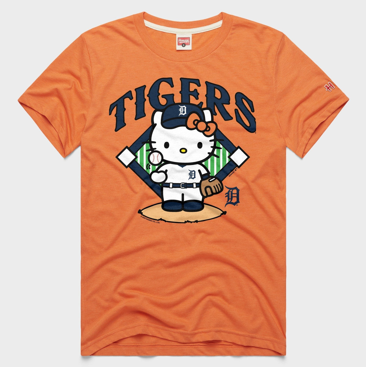 Hello Kitty x Detroit Tigers Toss Tee (Adult- Unisex) Apparel HOMAGE Orange XS
