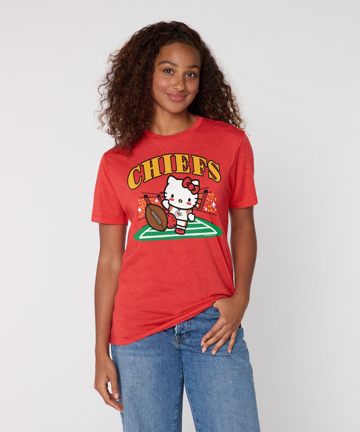 Hello Kitty x Kansas City Chiefs Kickoff Tee (Adult- Unisex) Apparel HOMAGE
