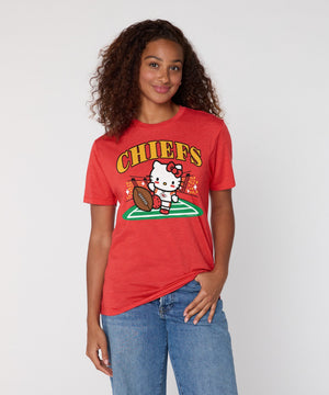 Hello Kitty x Kansas City Chiefs Kickoff Tee (Adult- Unisex) Apparel HOMAGE