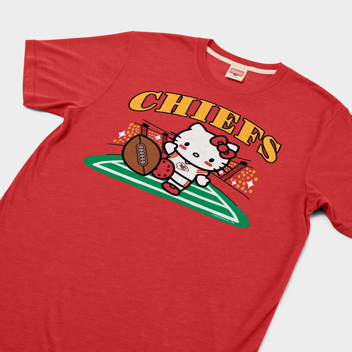 Hello Kitty x Kansas City Chiefs Kickoff Tee (Adult- Unisex) Apparel HOMAGE