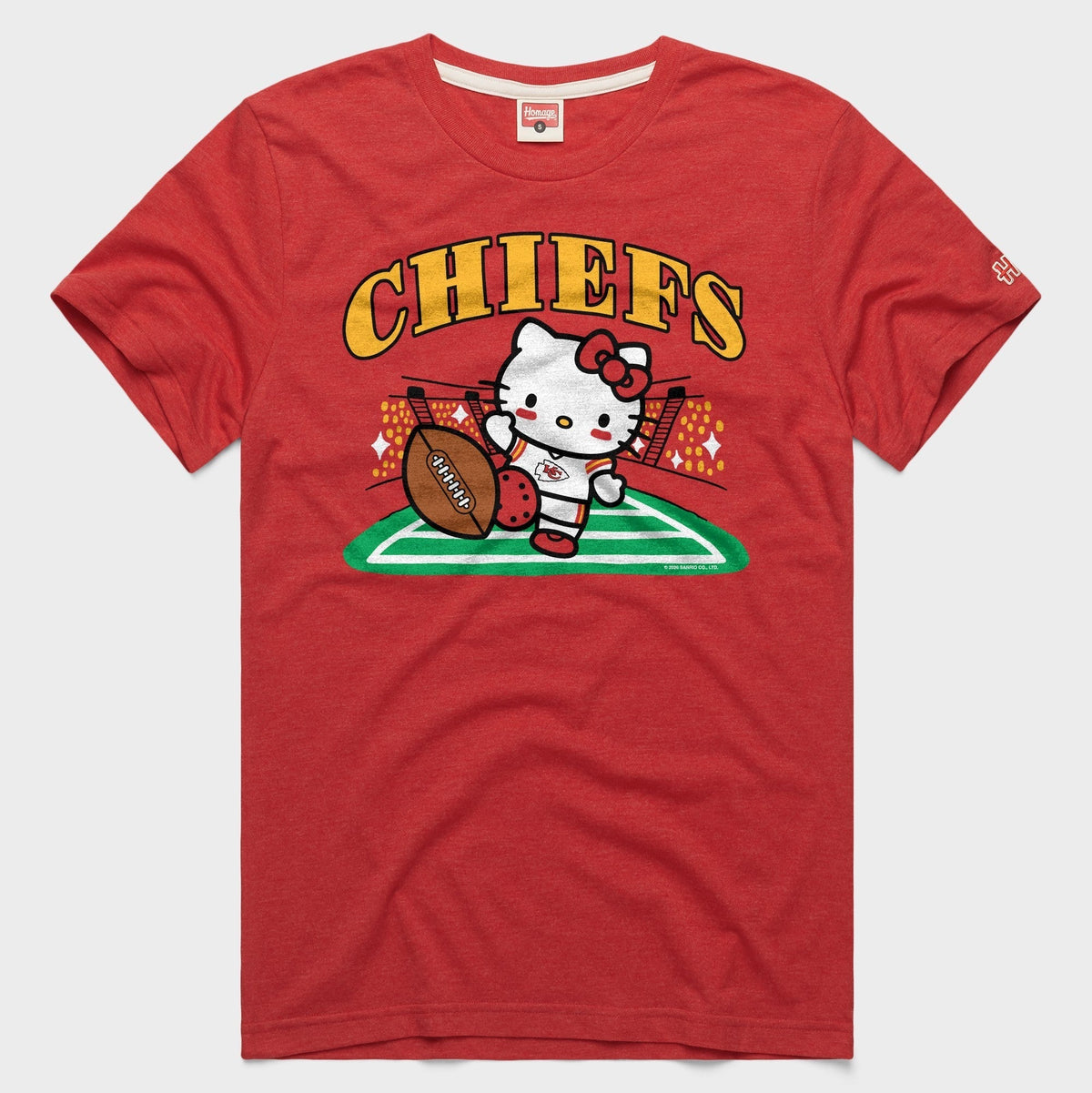 Hello Kitty x Kansas City Chiefs Kickoff Tee (Adult- Unisex) Apparel HOMAGE Red XS