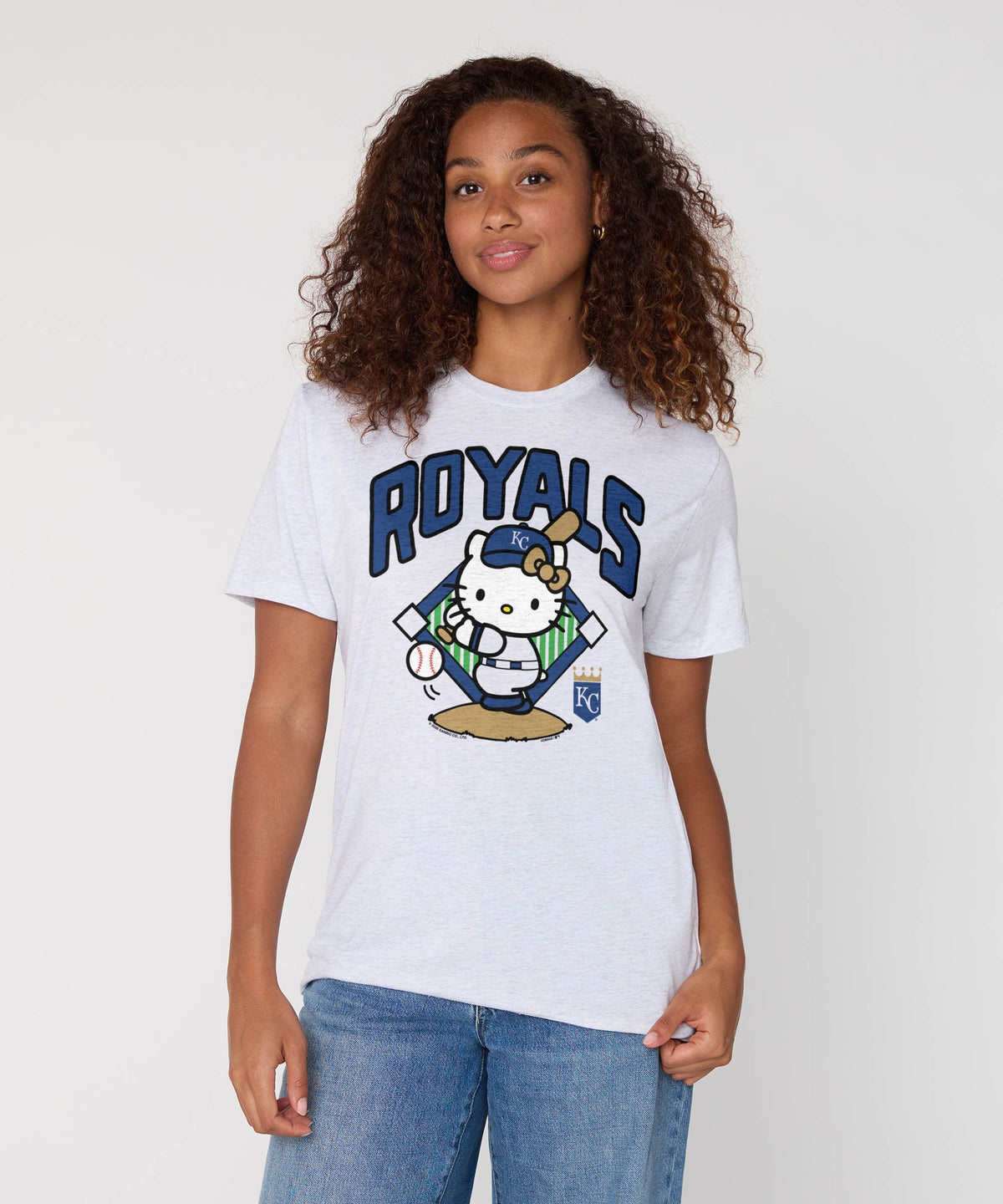Hello Kitty x Kansas City Royals Swing Tee (Adult- Unisex) Apparel HOMAGE
