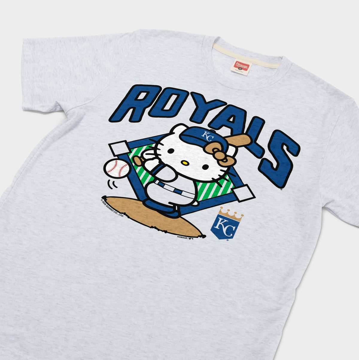 Hello Kitty x Kansas City Royals Swing Tee (Adult- Unisex) Apparel HOMAGE