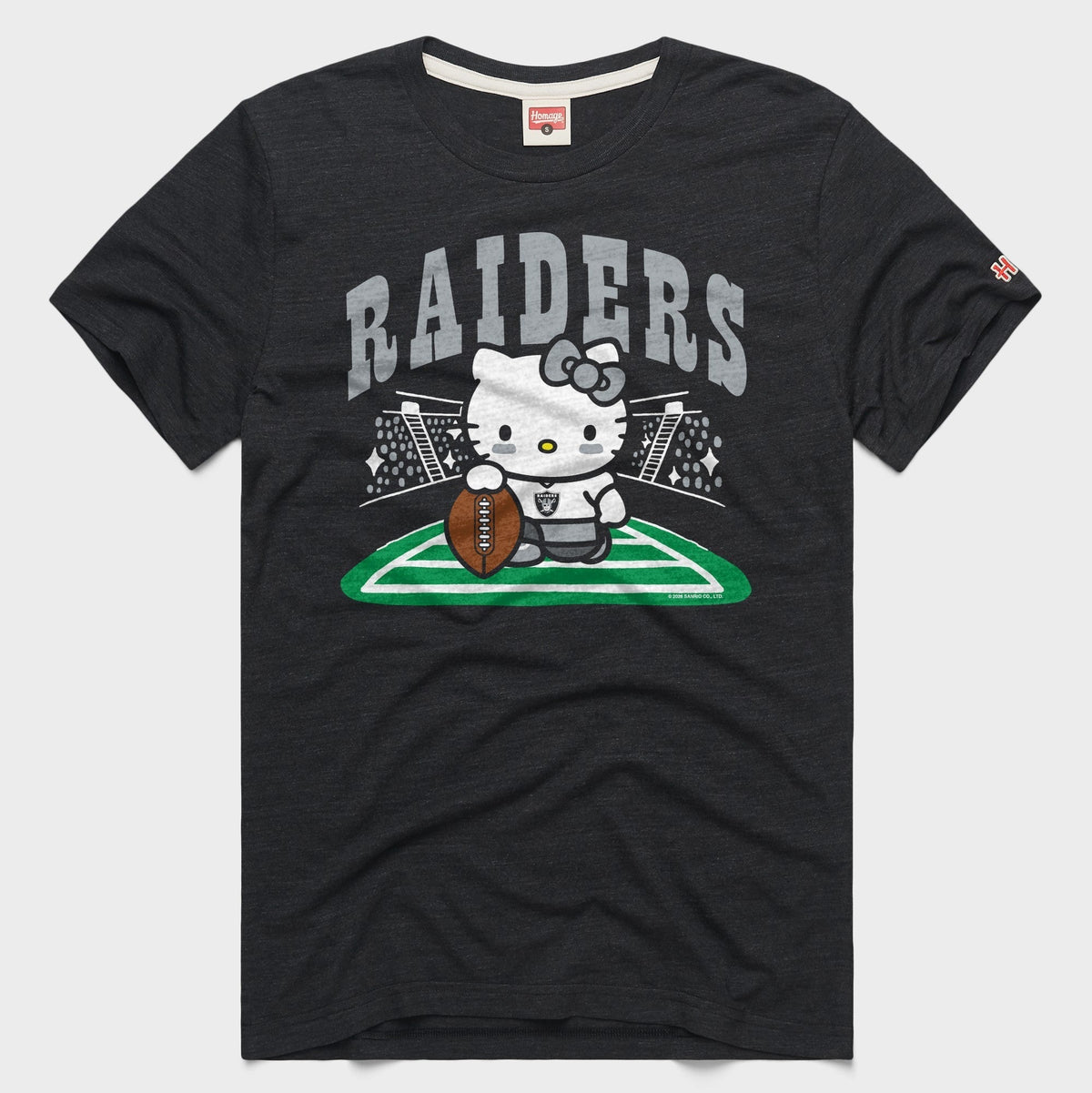 Hello Kitty x Las Vegas Raiders Holder Tee (Adult- Unisex) Apparel HOMAGE Charcoal XS