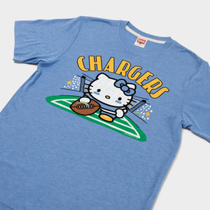 Hello Kitty x Los Angeles Chargers Snap Tee (Adult- Unisex) Apparel HOMAGE