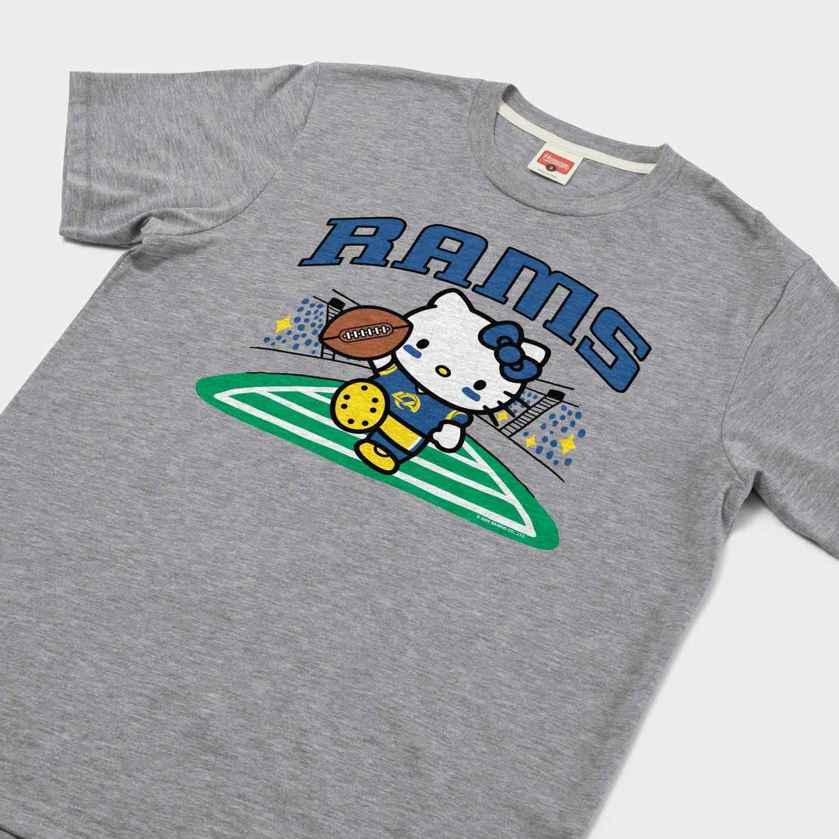 Hello Kitty x Los Angeles Rams Touchdown Tee (Adult- Unisex) Apparel HOMAGE