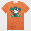 Hello Kitty x Miami Dolphins Football Tee (Adult- Unisex) Apparel HOMAGE Orange XS
