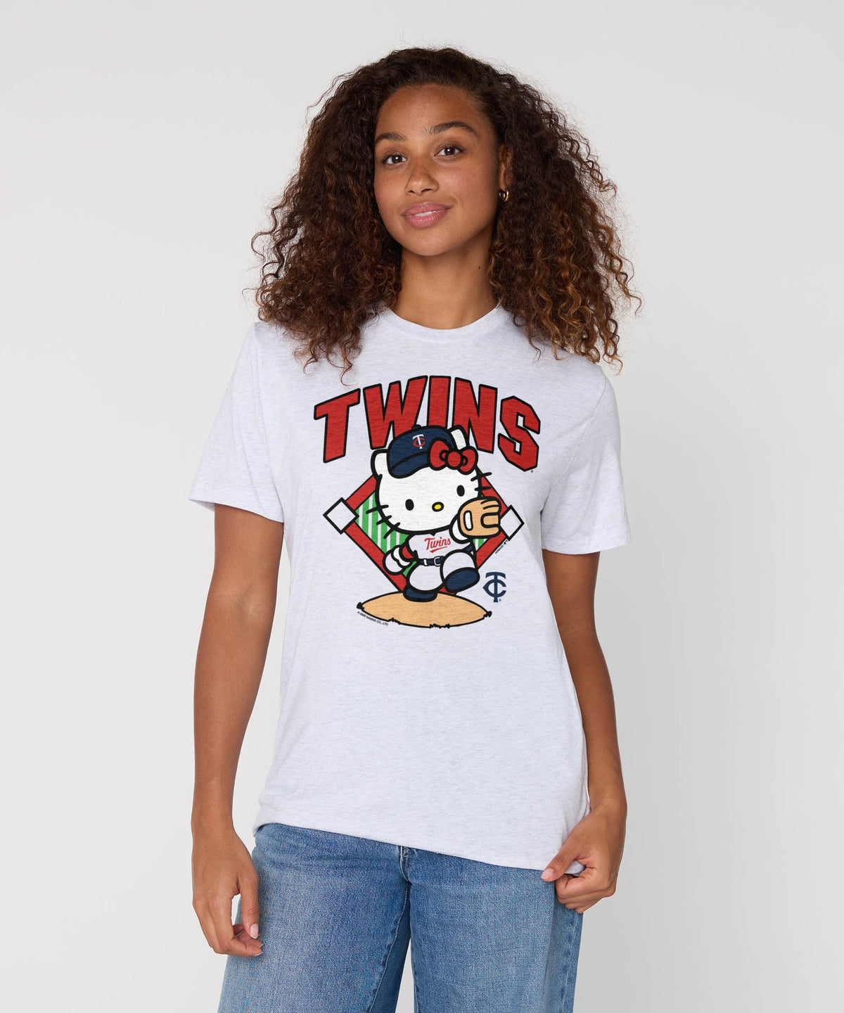 Hello Kitty x Minnesota Twins Throw Tee (Adult- Unisex) Apparel HOMAGE
