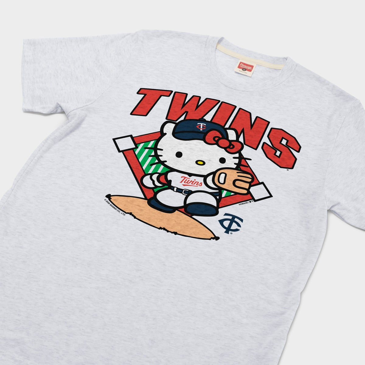 Hello Kitty x Minnesota Twins Throw Tee (Adult- Unisex) Apparel HOMAGE