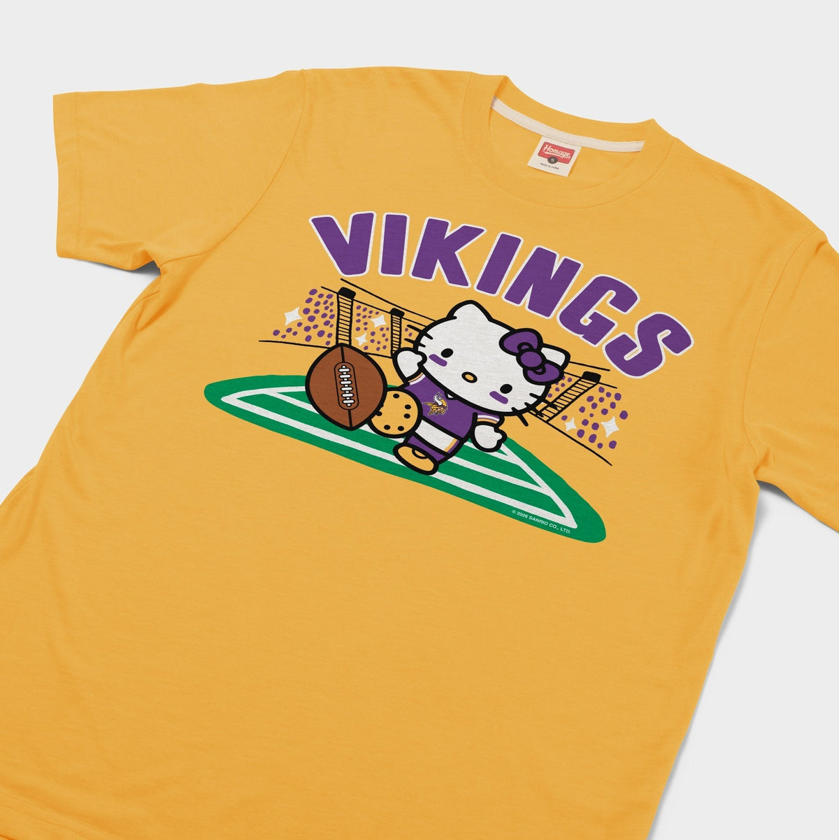 Hello Kitty x Minnesota Vikings Kickoff Tee (Adult- Unisex) Apparel HOMAGE