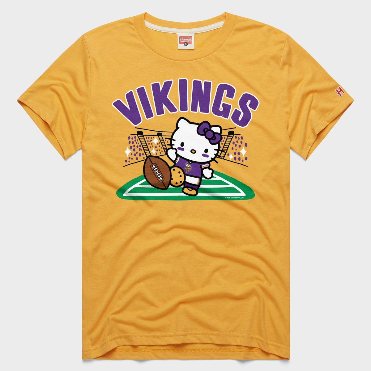 Hello Kitty x Minnesota Vikings Kickoff Tee (Adult- Unisex) Apparel HOMAGE Gold XS