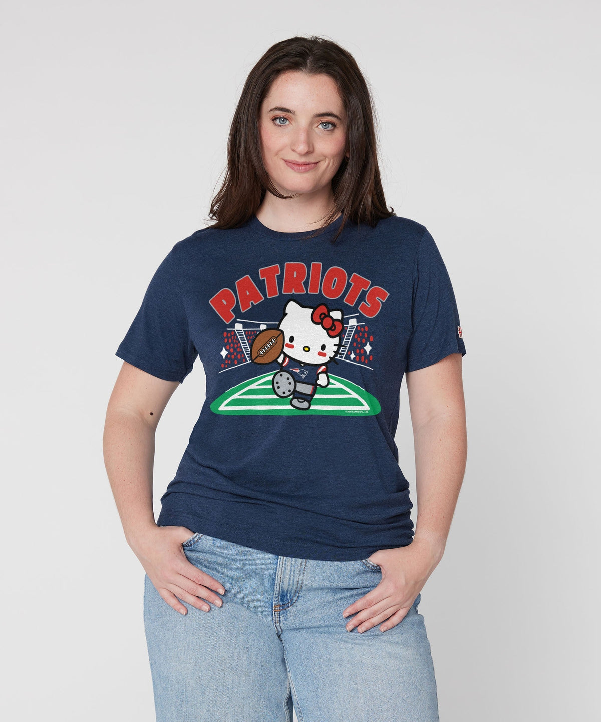 Hello Kitty x New England Patriots Touchdown Tee (Adult- Unisex) Apparel HOMAGE