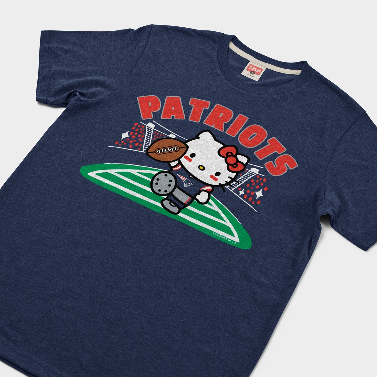 Hello Kitty x New England Patriots Touchdown Tee (Adult- Unisex) Apparel HOMAGE